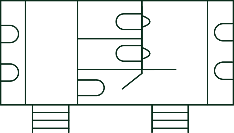 Floor plan for the 2+1 Luxury Trailer